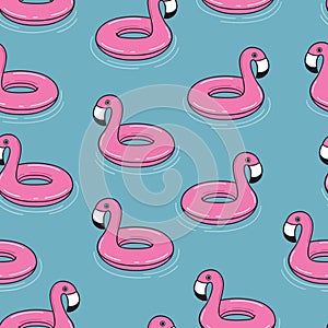 Flamingo floatie seamless background