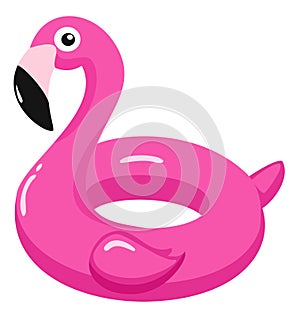 Flamingo inflatable pool float. Vector illustration.