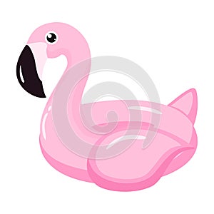 Flamingo inflatable pool float. Vector illustration.