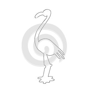Flamingo line art. bird one line drawing. Stylish decorative element. Vector illustration, well suited for posters and banners in