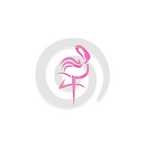 Flamingo logo design pink- Stock vector illustration