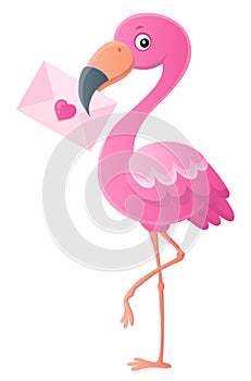 Flamingo with love letter topic 1