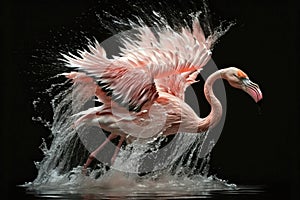 Flamingo Macro Photovery Fast Shutt. Generative AI