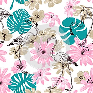 Flamingo seamless pattern