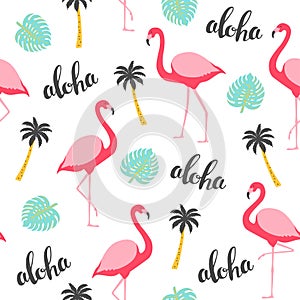 Flamingo seamless pattern.