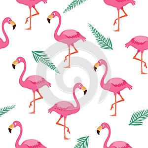 Flamingo seamless pattern.Pink flamingo background