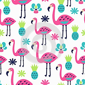 Flamingo seamless pattern. Vector illustration