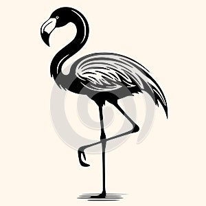 Flamingo vector for logo or icon,clip art, drawing Elegant minimalist style,abstract style Illustration