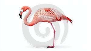 Flamingo white isolate background