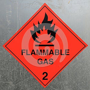 Flammable Gas Hazard Warning Sign photo