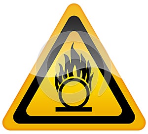 Flammable gas oxygen warning sign