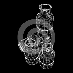 Flammable gas tank wireframe