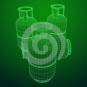 Flammable gas tank wireframe