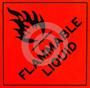 Flammable liquid warning sign photo