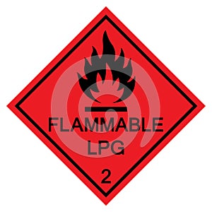Flammable LPG Symbol Sign Isolate On White Background,Vector Illustration EPS.10