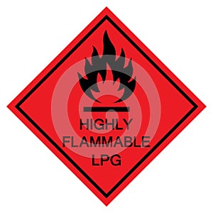 Flammable LPG Symbol Sign Isolate On White Background,Vector Illustration EPS.10