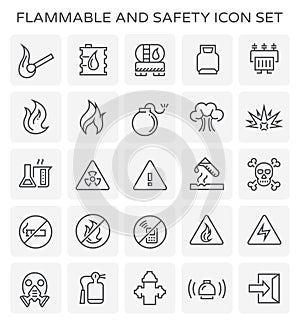 Flammable safety icon