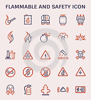 Flammable safety icon