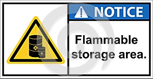 flammable storage tanks, flammable storage areas,sign notice.