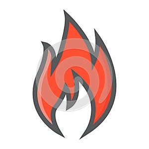 Flammable symbol filled outline icon, logistic
