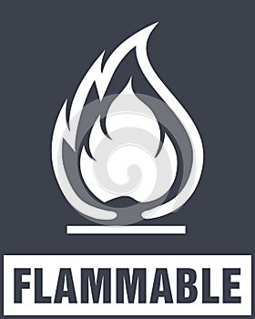Flammable Symbol. Fire Icon. Packaging Symbol for Delivery of Ca