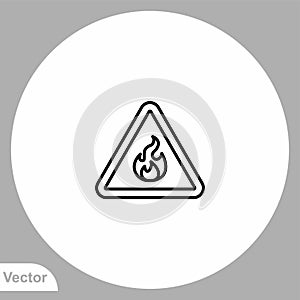 Flammable vector icon sign symbol