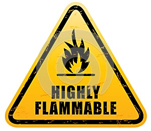 Flammable Warning Sign (highly flamable sign).