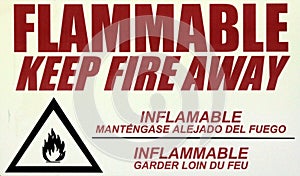 Flammable Warning Sign Keep Fire Away