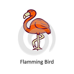 Flamming Bird vector Fill outline Icon Design illustration. Holiday Symbol on White background EPS 10 File