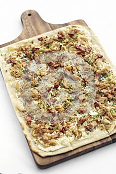 Flammkuchen tarte flambee flatbread traditional german alsace pizza