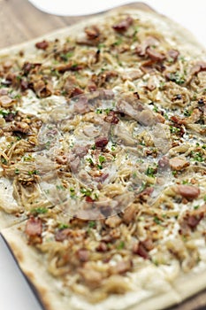 Flammkuchen tarte flambee flatbread traditional german alsace pizza