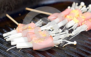 Flammulina Velutipes With Bacon.