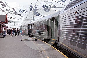 Flamsbana train at Myrdal, Aurland, Norway