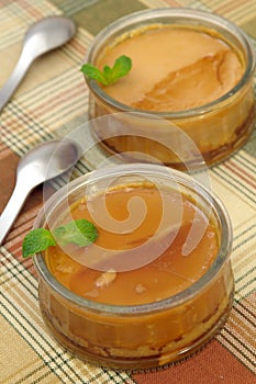 Flan caramel dessert