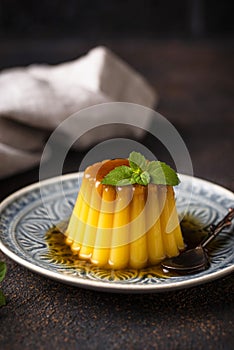 Flan or creme caramel dessert