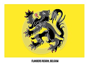 Flanders Region, Belgium Flag Vector Illustration on White Background. Region Flag of Belgium