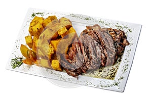 flank steak with cassava