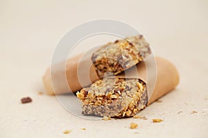 Flapjack oat bar on baking paper