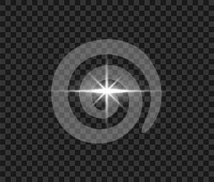 Flare light effects. Glowing star set. Vector optical lens flare light effect
