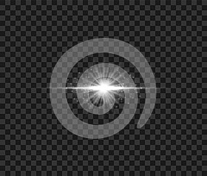 Flare light effects. Glowing star set. Vector optical lens flare light effect