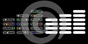 Flare Mesh 2D Coin Columns Icon with Flare Spots