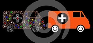 Flare Mesh 2D Emergency Car Icon with Flare Spots