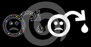 Flare Mesh 2D Sad Impotence Icon with Flare Spots