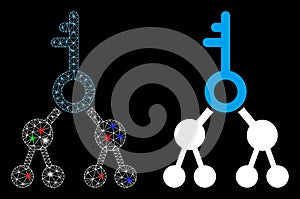 Flare Mesh 2D Binary Key Icon with Flare Spots