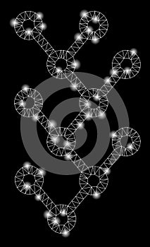 Flare Mesh Network Binary Tree with Light Spots