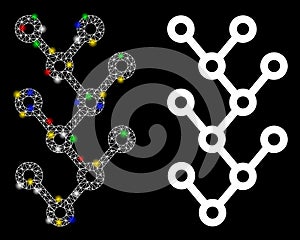 Flare Mesh 2D Binary Tree Icon with Flare Spots