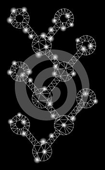 Flare Mesh Carcass Binary Tree with Flare Spots