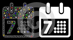 Flare Mesh Carcass Calendar Day Page Icon with Flare Spots photo