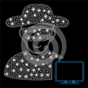Flare Mesh Carcass Computer Hacker with Light Spots