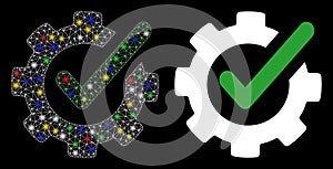 Glossy Mesh 2D Checking Asistance Icon with Flash Spots